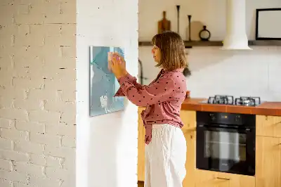 Magnetisch memobord van glas in marmerlook