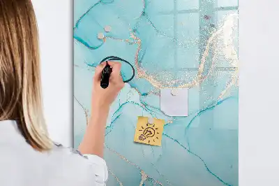 Magnetisch memobord van glas in marmerlook