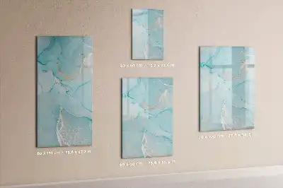 Magnetisch memobord van glas in marmerlook