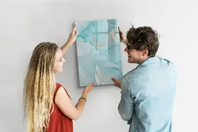 Magnetisch memobord van glas in marmerlook