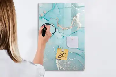 Magnetisch memobord van glas in marmerlook