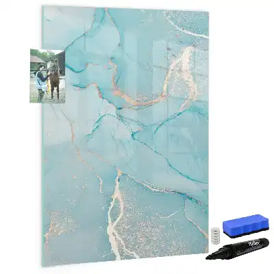 Magnetisch memobord van glas in marmerlook