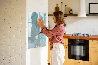 Magnetisch memobord van glas in marmerlook