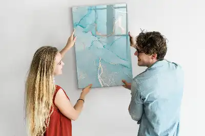 Magnetisch memobord van glas in marmerlook