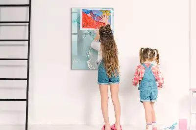 Magnetisch memobord van glas in marmerlook