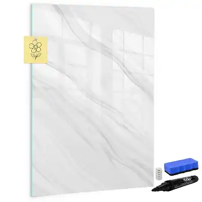 Glazen magneetbord met marmeren golven print met decoratieve print