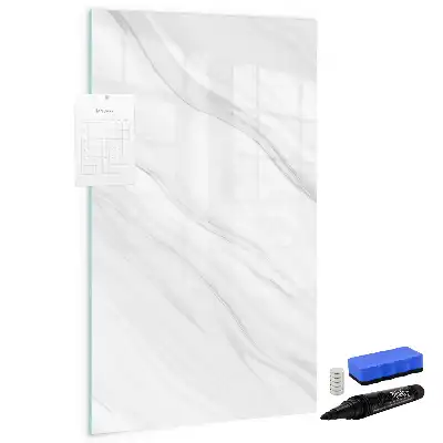 Glazen magneetbord met marmeren golven print met decoratieve print