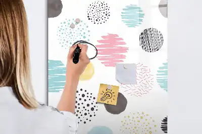 Glazen magneetbord met print kleurrijke cirkels