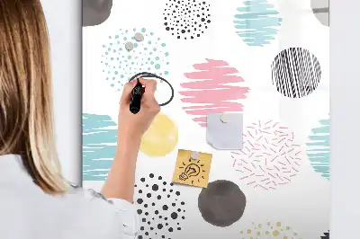 Glazen magneetbord met print kleurrijke cirkels