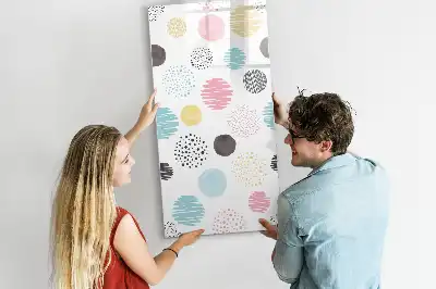 Glazen magneetbord met print kleurrijke cirkels