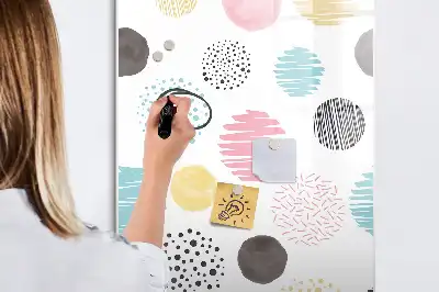 Glazen magneetbord met print kleurrijke cirkels