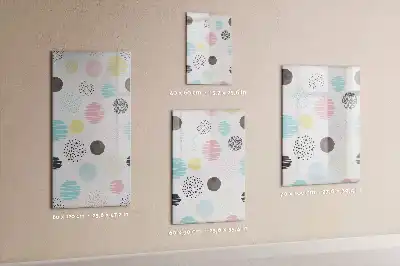 Glazen magneetbord met print kleurrijke cirkels