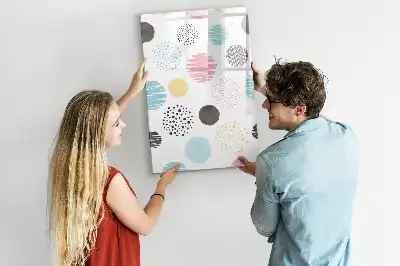 Glazen magneetbord met print kleurrijke cirkels