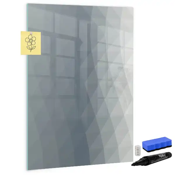 Magnetisch glazen memobord met abstract design in grijze golven