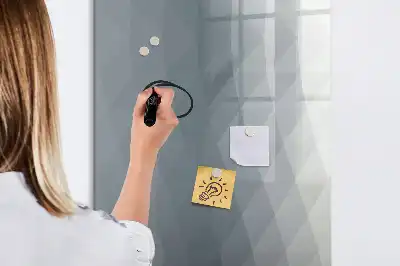 Magnetisch glazen memobord met abstract design in grijze golven