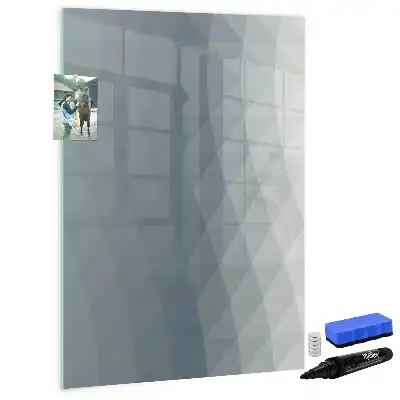 Magnetisch glazen memobord met abstract design in grijze golven