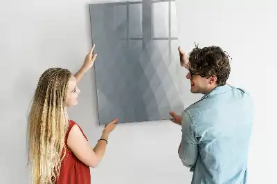 Magnetisch glazen memobord met abstract design in grijze golven