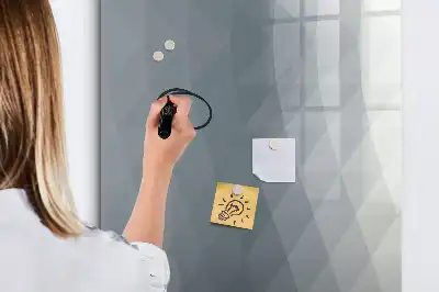 Magnetisch glazen memobord met abstract design in grijze golven