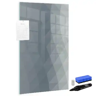 Magnetisch glazen memobord met abstract design in grijze golven