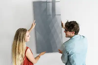 Magnetisch glazen memobord met abstract design in grijze golven