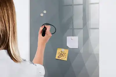 Magnetisch glazen memobord met abstract design in grijze golven