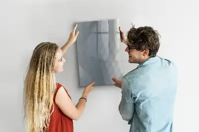 Magnetisch glazen memobord met abstract design in grijze golven