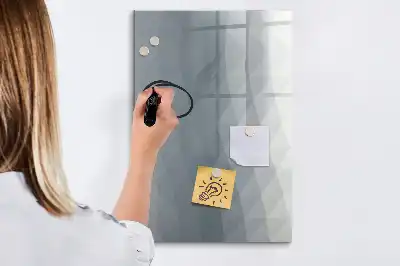 Magnetisch glazen memobord met abstract design in grijze golven