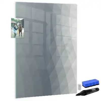 Magnetisch glazen memobord met abstract design in grijze golven