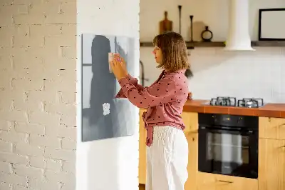 Magnetisch glazen memobord met abstract design in grijze golven