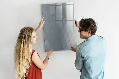 Magnetisch glazen memobord met abstract design in grijze golven