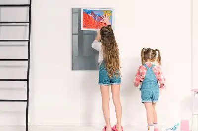 Magnetisch glazen memobord met abstract design in grijze golven