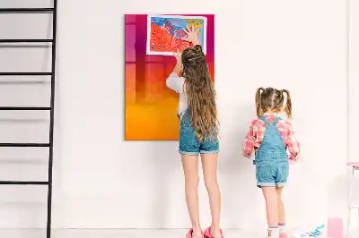 Glazen magneetbord met decoratieve print van een geleidelijke zonsopgang