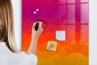 Glazen magneetbord met decoratieve print van een geleidelijke zonsopgang