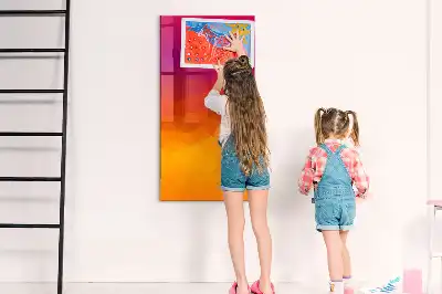 Glazen magneetbord met decoratieve print van een geleidelijke zonsopgang