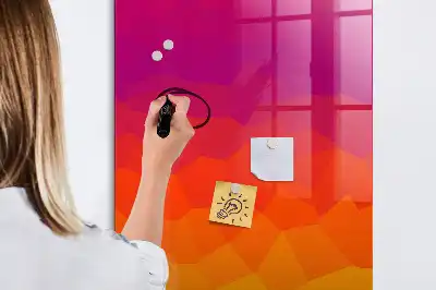 Glazen magneetbord met decoratieve print van een geleidelijke zonsopgang