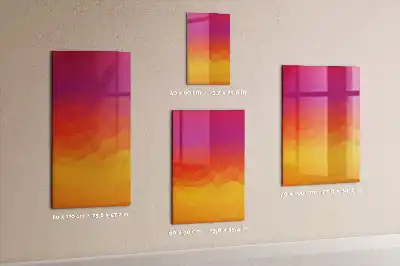 Glazen magneetbord met decoratieve print van een geleidelijke zonsopgang