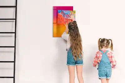 Glazen magneetbord met decoratieve print van een geleidelijke zonsopgang