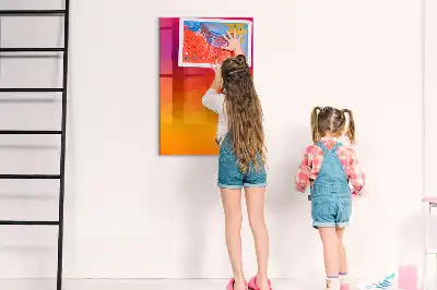 Glazen magneetbord met decoratieve print van een geleidelijke zonsopgang
