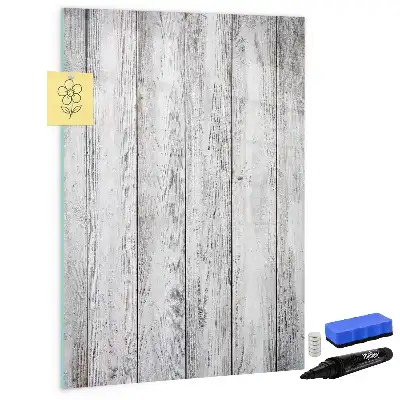 Magnetisch memobord van glas uitvoering in geverfd hout