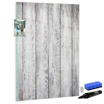 Magnetisch memobord van glas uitvoering in geverfd hout