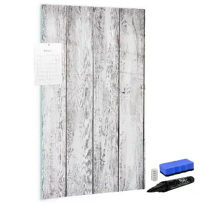 Magnetisch memobord van glas uitvoering in geverfd hout