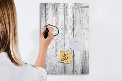 Magnetisch memobord van glas uitvoering in geverfd hout