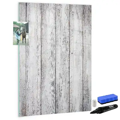 Magnetisch memobord van glas uitvoering in geverfd hout