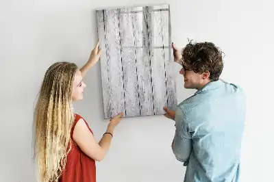 Magnetisch memobord van glas uitvoering in geverfd hout