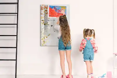 Glazen magneetbord met sterrenprint met sterrenmotief
