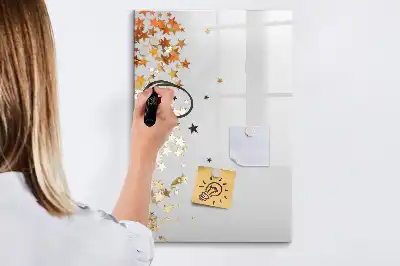 Glazen magneetbord met sterrenprint met sterrenmotief