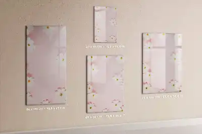 Magnetisch glazen memobord voor aan de muur motief bloemen