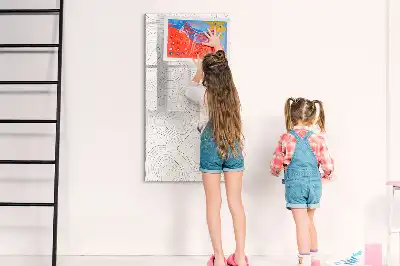 Glazen magneetbord met abstracte lijnenprint