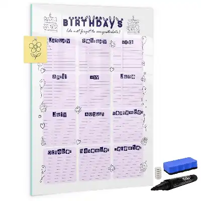 Glazen magneetbord met decoratieve print van Geboorteplaats