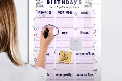 Glazen magneetbord met decoratieve print van Geboorteplaats